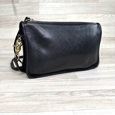 Coach Vintage Leather Basic Bag Convertible Clutch Black 9455 USA Crossbody