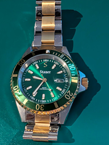 Stauer quartz diver green - quartz,