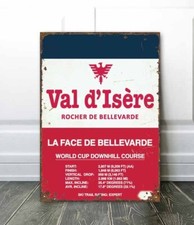 Vintage Style Val d'Isere Skiing World Cup Sign