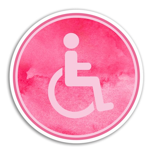 10cm pink disabled vinyl - 2, x