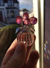 Retired Swarovski Vase Of Rose Tulip Blossoms From Flower Dreams Collection