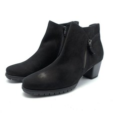 *NEW* RRP £110 Gabor UK 5.5 OLIVETTI Black Suede Heeled Zip Ankle Boots