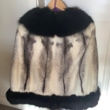 REAL CROSS MINK FUR CAPE