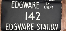 1983 London Transport bus blind Destination 142 Edgware Station & ABC Cinema