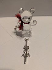 SWAROVSKI CRYSTAL KRIS BEAR WITH SKI'S / SKIING with red scarf 