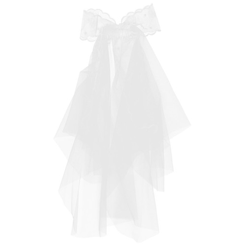 Bridal white veil - white, comb