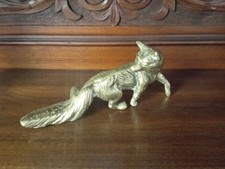 Vintage Very Heavy Solid Brass Fox Statue Ornament - 20 cm Long  , nice gift