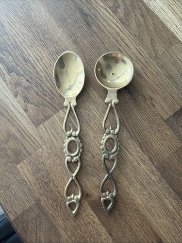Set brass spoons - of,