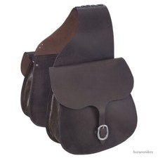 Western Saddle Bags - Dark Oil Leather - 12" x 12" x 4.5" Pockets