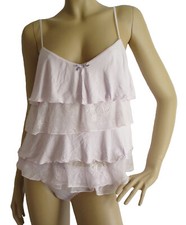 Ex LA SENZA Light Lilac Frilly Cami & Knicker Pyjama Set. RRP: £22. Sizes 8-16
