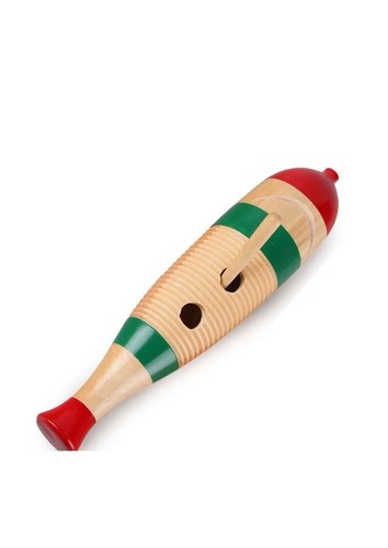 Wooden guiro with stick - wooden,