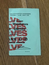 TICKET 1977/78 Wolves v Manchester United League - Green
