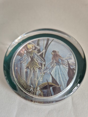 Glass paperweight fairy silver - glass,