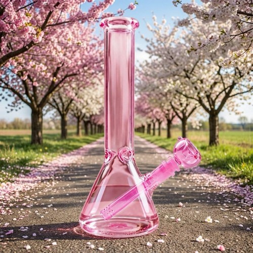 Pink glass bong - pink, premium