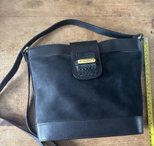 Jane Shilton Black Leather & Suede Handbag / Grab Bag - Never Used!