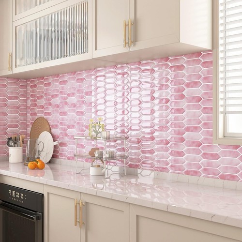 Pink stick tiles peel - pink,