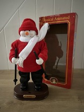 Musical Animated Skiing Snowman Noel Christmas Decoration H34cm Figure Festive