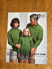 Original vintage Bellmans knitting pattern 1970s Jumper DK 24" - 46"
