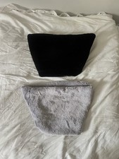 Grey and black faux fur snoods