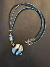 Murano Blue and Black Glass Beaded Necklace