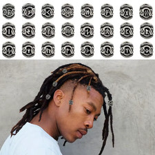 24 pcs Beard Beads for Men,  Vikings Runes Beads Nordic, hair dreadlocks spacers