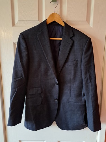 Lewin navy blue check - blue,