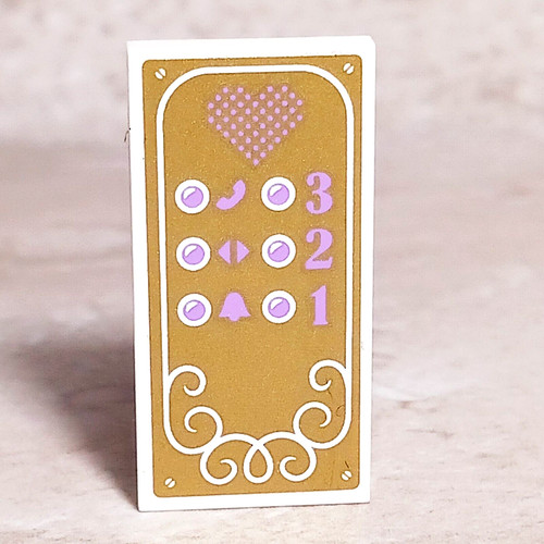 Lego elevator key - pad, gold