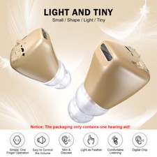 Mini Invisible In-Ear Hearing Aid Rechargeable Sound Amplifier Seniors/Adults UK