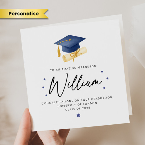 Graduation card personalised - graduation,