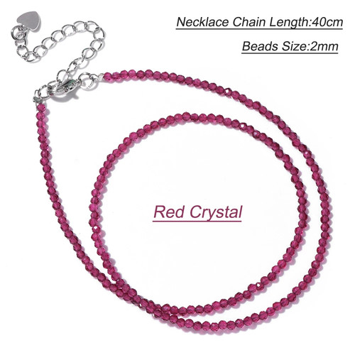 Natural crystal bead necklace - natural,