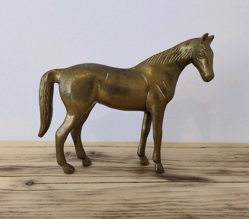 Brass horse figurine - brass,