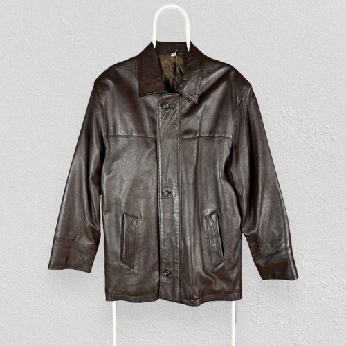 Vintage brown leather jacket - leather,