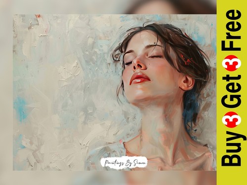 Sensual impasto portrait - sensual, oil