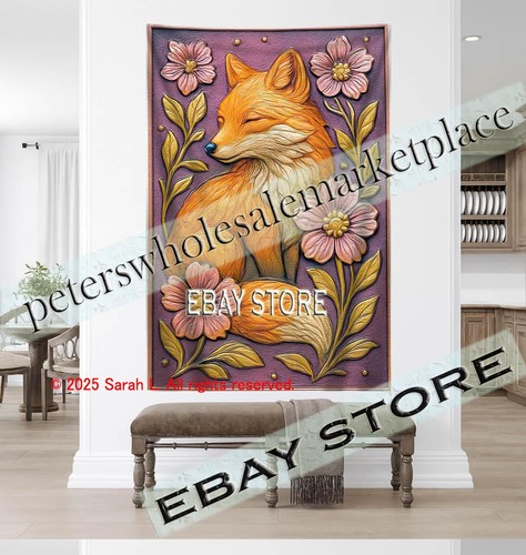 Fox wall tapestry floral - wall,