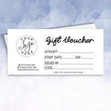 Custom Printed Business Gift Vouchers Cafe Coffee Shop barbers reward Business