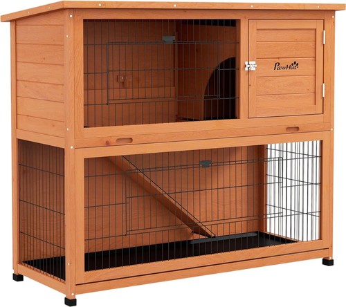 Pawhut rabbit hutch - pawhut,