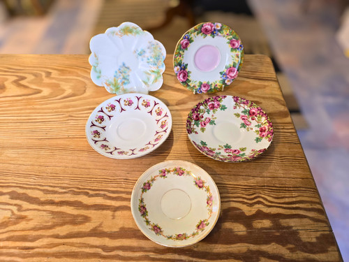 Vintage mismatched bone china - vintage,