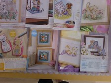 Job lot of 8 cute cat themed cross stitch charts - Margaret Sherry/Nelson