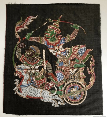 Thai painting silk - on, krishna