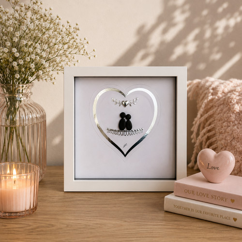 Romantic pebble art picture - romantic,