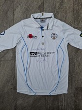 Derbyshire Signed Cricket Long Sleeved Shirt West Durston "3"  Large Samurai