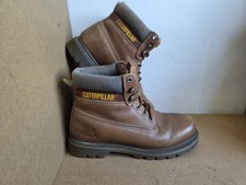 CAT CATERPILLAR MENS "STOCKMAN"  Light Brown LEATHER BOOTS. UK 7. Soft Toe