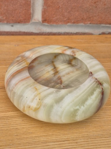 Vintage green onyx ashtray - green,