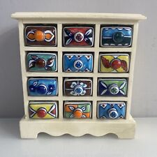 Miniature Chest Of Drawers Jewellery Trinket Wooden Storage Box Spice Colourful