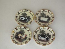 X 4 Vintage Peter Stanier Mini Plates Rural Farm Yard Animals Decorative