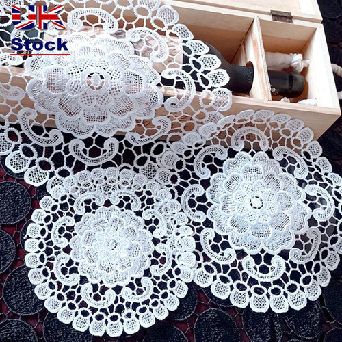 Round lace placemat white - round,