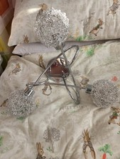 Modern 3-Way Ceiling Light with Wire Shade Ball Fixture, Chrome