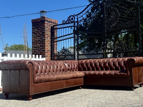 Vintage rustic tufted leather - vintage,
