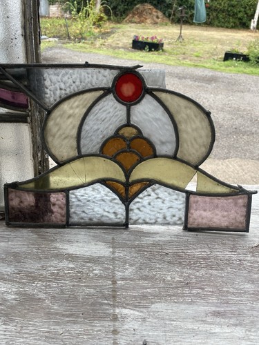Antique art nouveau stained - art,