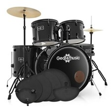BDK-1 Full Size Starter Drum Kit + Practice Pack Black